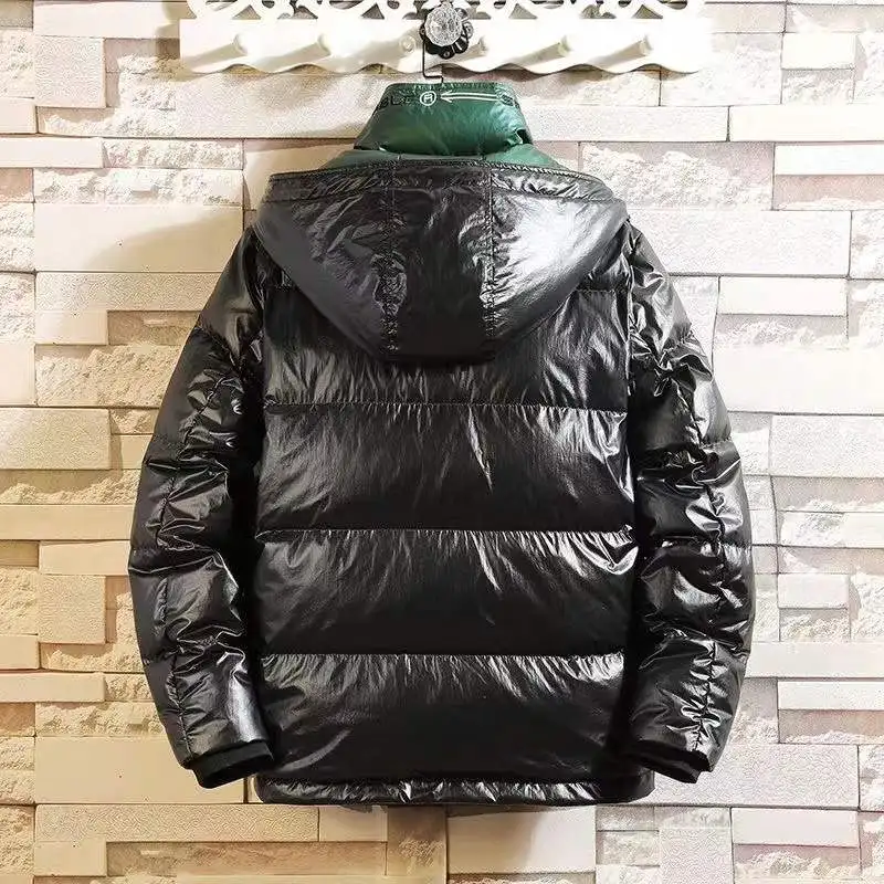2022 New Winter Coat Down Jacket Men's Korean Version Trend Hooded Handsome Short Section Light Winter Men's Bright Face