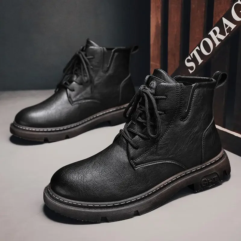 

Мужские ботинки с защитой труда, осенние черные рабочие ботинки для строительных площадок для мальчиков, рабочая одежда для альпинизма, мужские ботинки мартинсы, новинка 2023, лето