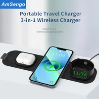 foldable magnetic wireless chargers sttand for iphone 13 11 12pro max 3 in1 portable wireless charger for apple watch 7airpods