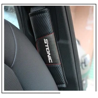 for kia stonic fashion carbon fiber leather car seat belt cover car seat belt shoulder pad car decor car accessories interior