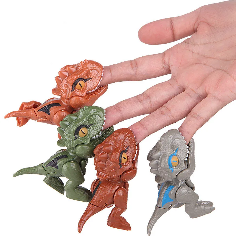 

4Pcs Cute Finger Biting Dinosaur Simulation Model Toys Kids Birthday Funny Gifts Wedding Guest Party Favors Finger Game Pinata