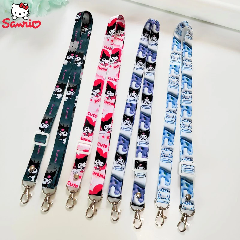 

5Pcs Kawaii Lanyard Sanrio Kuromi Cinnamoroll Messenger Rope Length Adjustable Fashion Cell Phone Key Student Badge Rope Gift