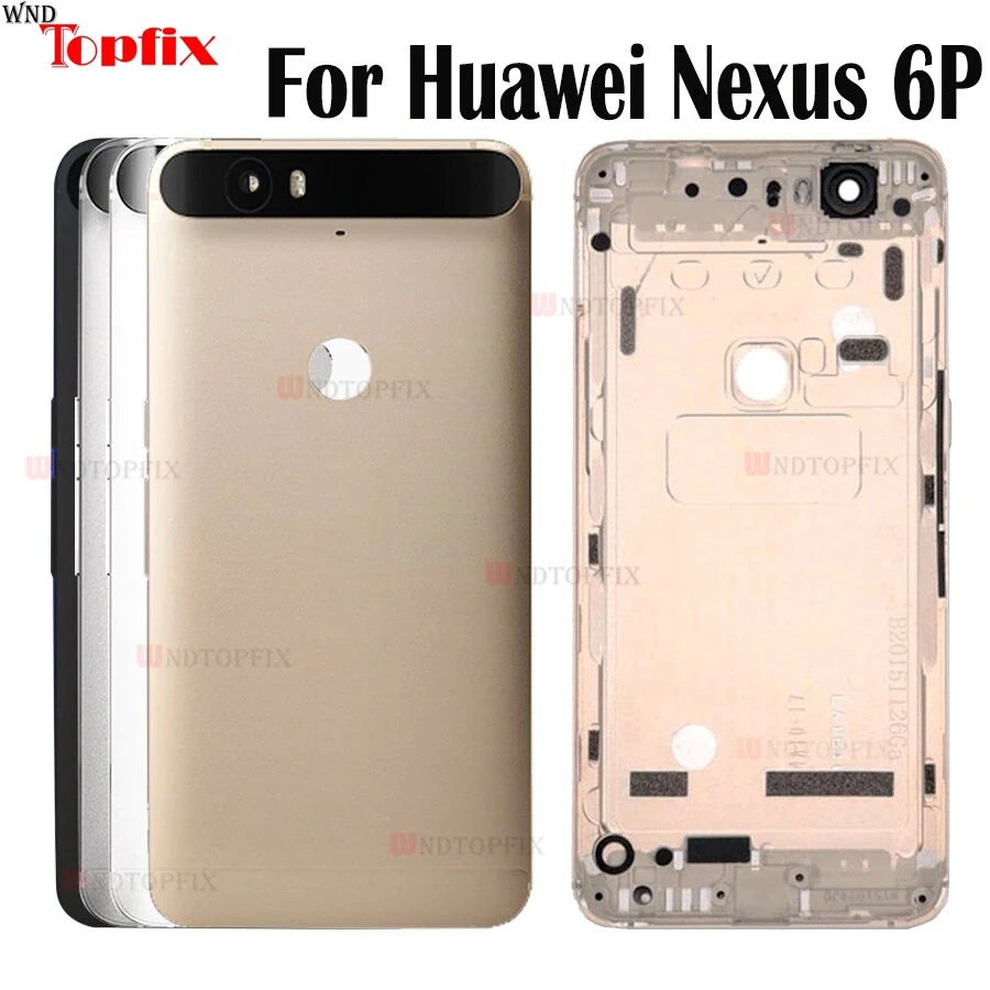 

Крышка батарейного отсека для Huawei Nexus 6P задняя крышка с верхней/нижней крышкой + боковые кнопки + объектив камеры для корпуса Nexus 6P