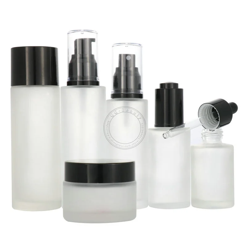 

30ml 50ml 60ml 80ml 100ml Frosted Glass Lotion Makeup Pump Bottles High-pressure Ultra-fine Travel Portable Empty Spray Bottle