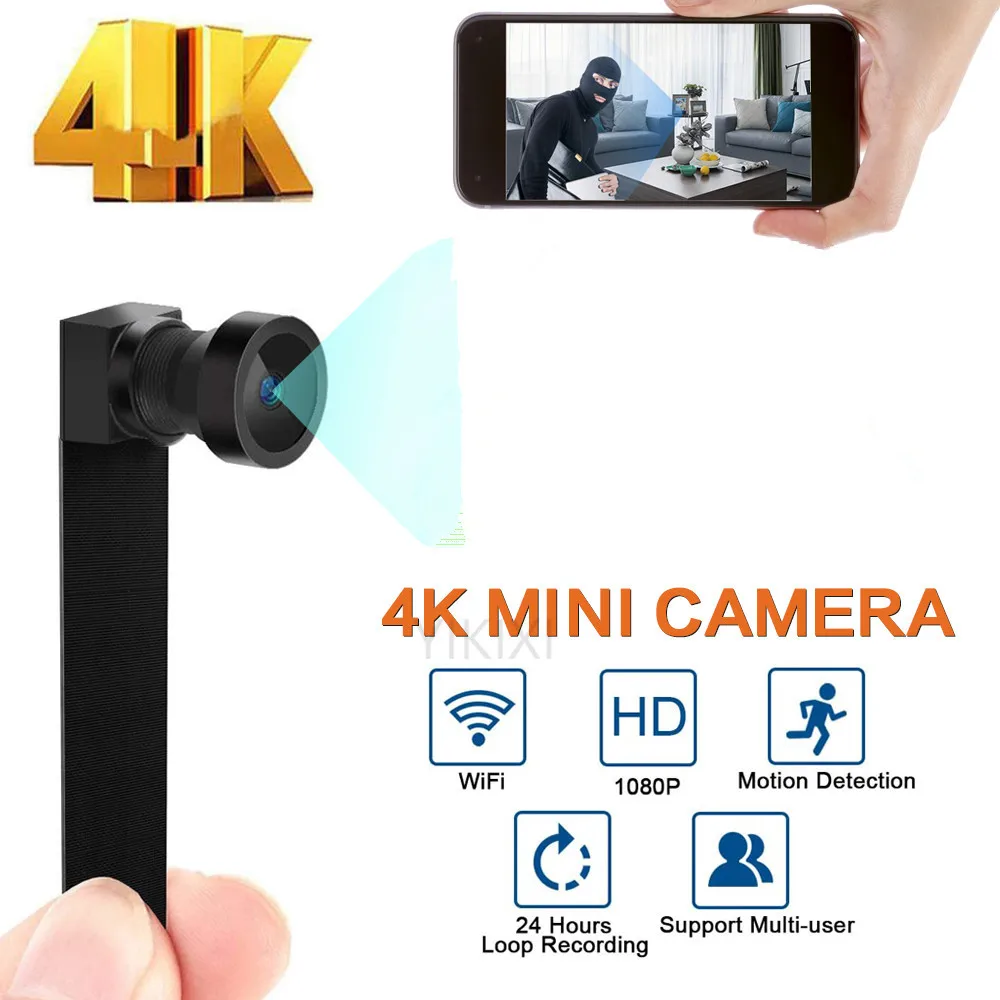 

Real HD 4K Mini WIFI Camera Wireless Security ip Cam Motion Detection Night Vision P2P/AP Camcorder Video Suport Hidden tf card