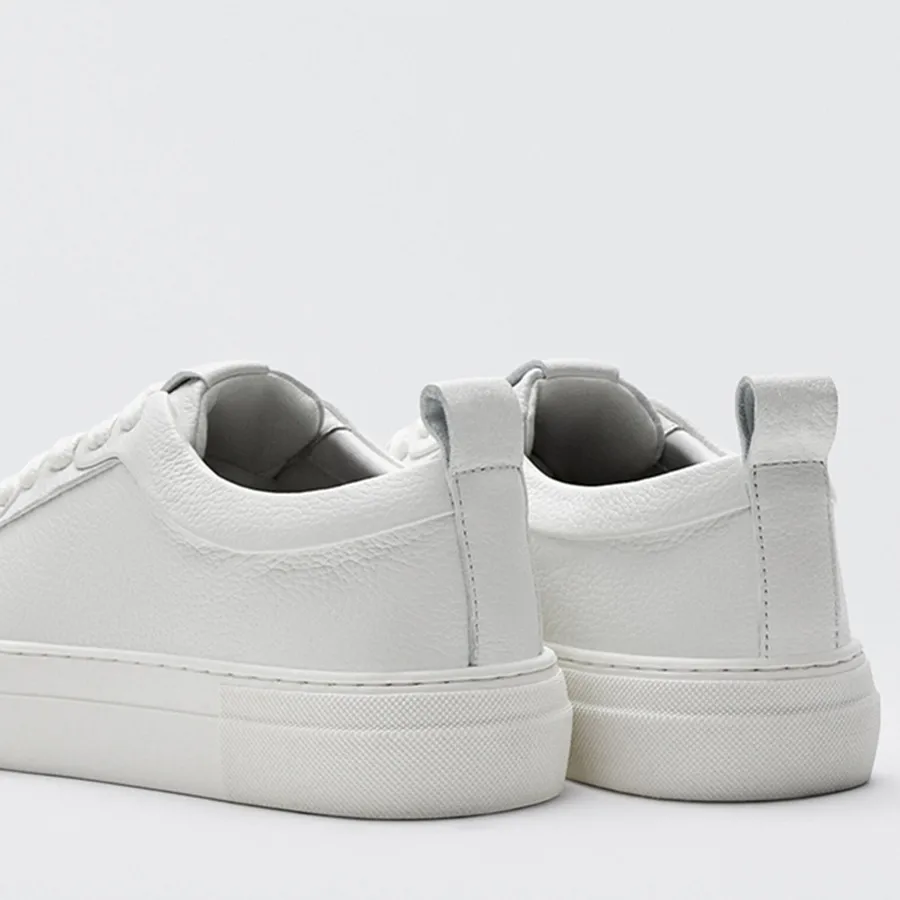 Jenny&Dave  Women Shoes England Style Fashion Pure White Genuine Leather Cowhide Casual Vulcanized Women Shoes SneakersWoman