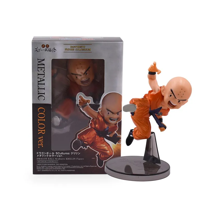 

13cm Bandai Dragon Ball Z Anime Figure Krillin Q Version Super Saiyan Action Figure PVC Collection Model Ornament Toys Kid Gifts