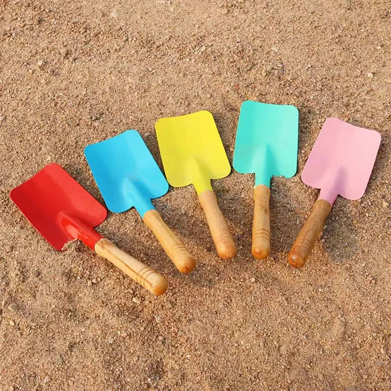 

Mini Gardening Tools Colored Small Square Shovel with Wooden Handle for Gardening Plants Children's Small Shovel Garden Tools