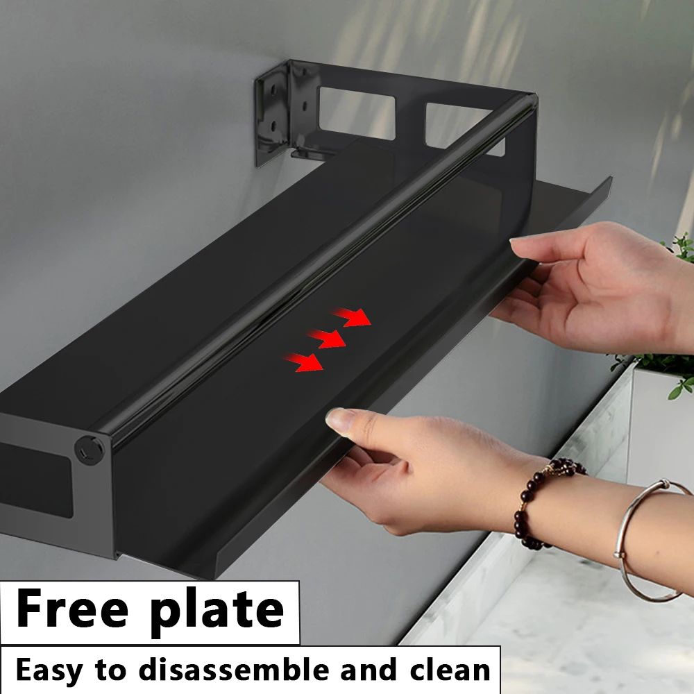 

Bathroom Kitchen Organizer With Glue Free Perforated Wall Hanging Seasoning Bottle Storage Rack Wall Mounted Spice Shelves