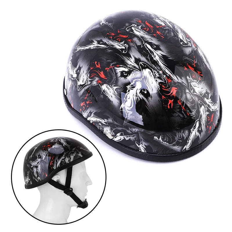 

Moto Practical Half Helmet Comfortable Unisex Safe Helmet Adjustable Helmet Scooter Biker Motorbike Racing Riding Helmet