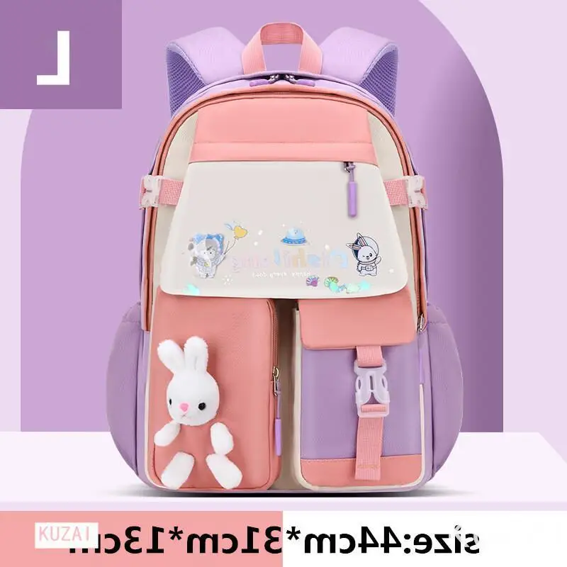 

Cartoon Rabbit Doll School Bags For Teen Girls Fashion Contrast Lovely Backpack Cute Kids Printing Schoolbags Satchel Rucksack