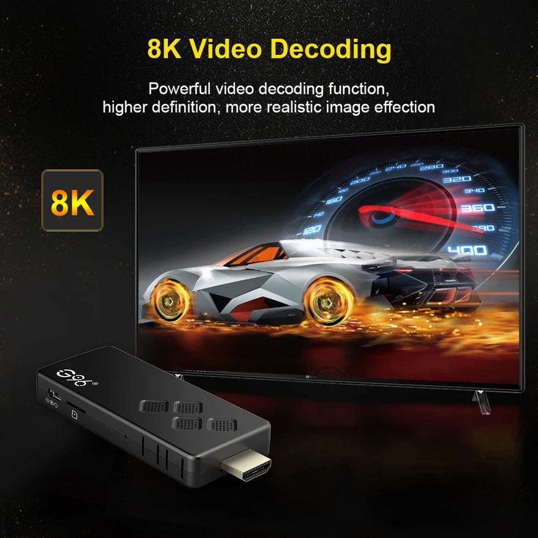 Портативная 8K HDR Android 13 Q2 TV Stick от KANAVI 2 ГБ 16 Allwinner H313