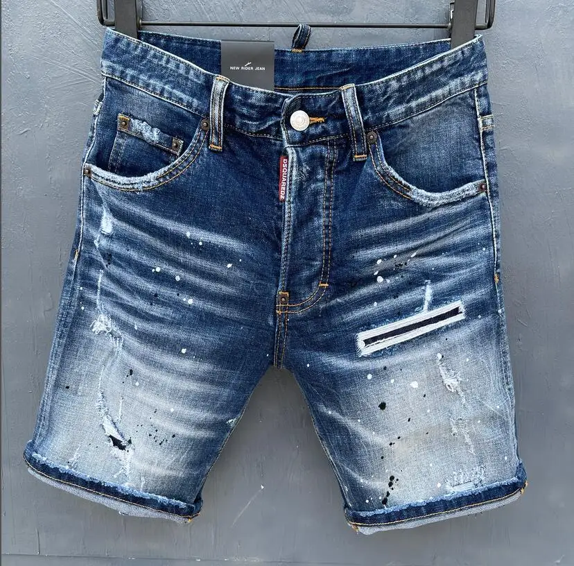 

Летние женские/мужские короткие джинсовые шорты DSQUARED2 с дырками, модные повседневные зауженные высококачественные джинсовые шорты, одежда ...