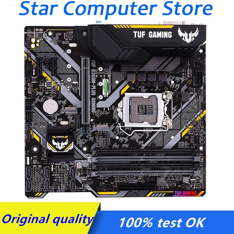 

For ASUS TUF B360M-PLUS GAMING B360 B360M LGA 1151 Motherboard DDR4 Computer USB3.0 SATA3 M.2 SSD Desktop Mainboard Used