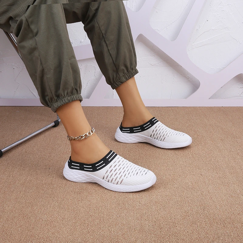 New Breathable Fashion Shoes Unisex Half Dragged Casual Shoes Comfortable Soft Sneakers Women zapatos de mujer tendencia 2022