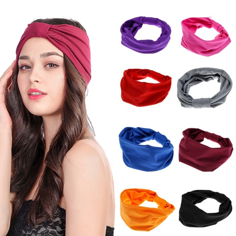 

Wide Headband For Women Solid Color Hairbands Korean Soft Head Band Girl Sport Turban Bandage Bandanas Headwrap Hair Accessories