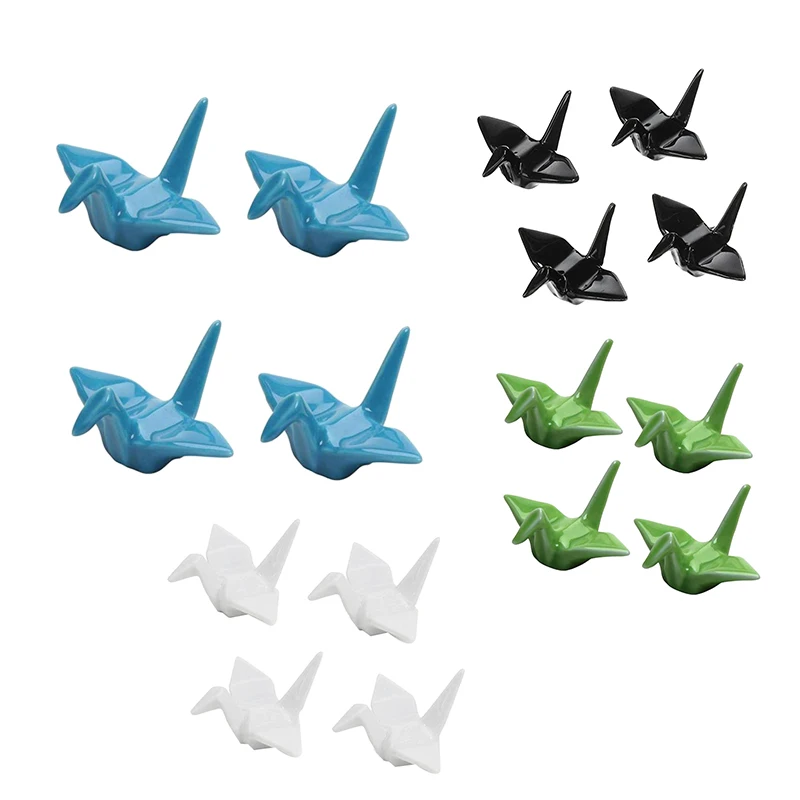 

Porcelain Crane Chopsticks Rest Set Spoon Forks Knives Tableware Rest Holder Set Of 4 Porcelain Crane Rests