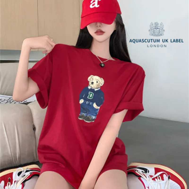 

Aquascutum, футболка с коротким рукавом и принтом медведя