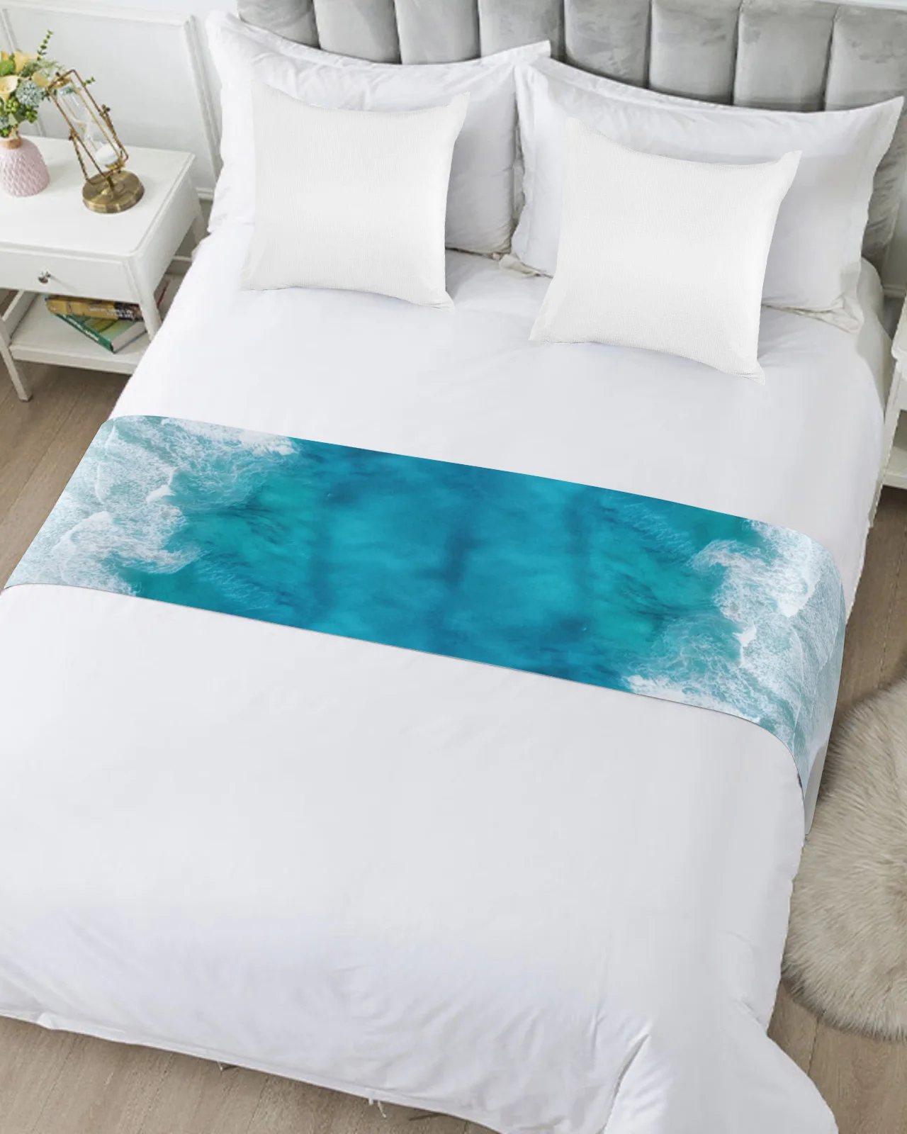 Мягкое пляжное полотенце для кровати с постепенными волнами