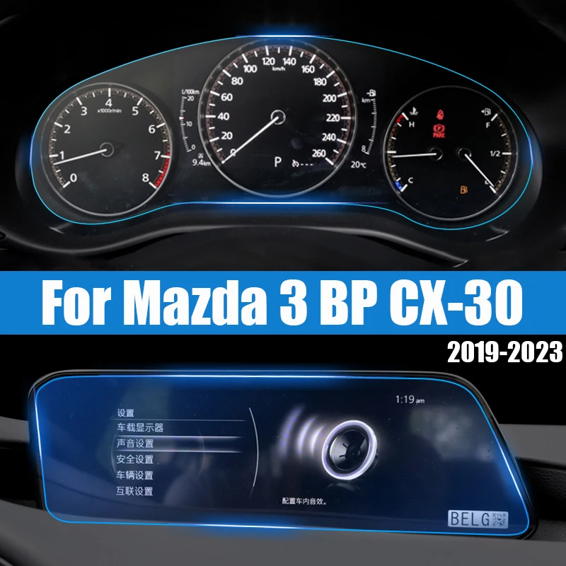 For Mazda 3 BP Axela CX30 CX 30 2019 2020 2021 2022 2023 Tempered Glass Navigation Screen Film TPU Dashboard Film Accessories