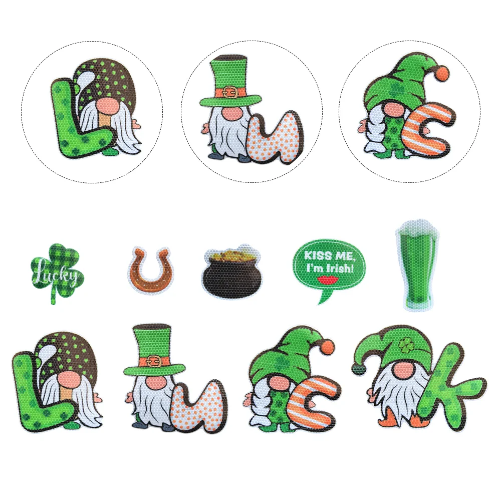 

Magnetic Reflective Car Stickers St Patrick's Day Decal PVC Ornamental Automobile Cartoon