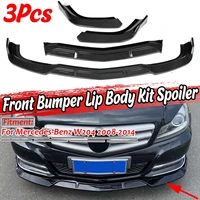 3 piece car front bumper splitter lip spoiler diffuser protection cover trim body kits for mercedes for benz w204 2008 2014