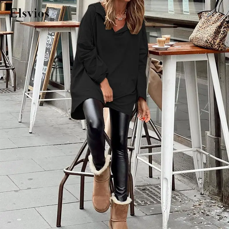 

Винтажные Модные свободные женские топы, пуловер, весенне-осенний свитшот в стиле Харадзюку, однотонные повседневные толстовки с капюшоном...