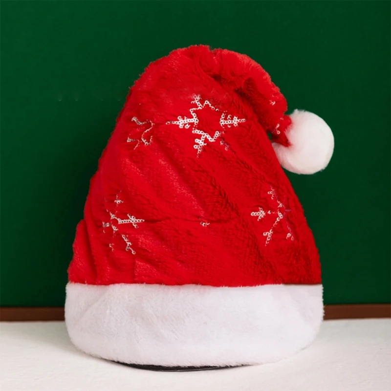 Веселая шапка эльфа с пайетками Шапки со снежинками Шляпа напуском