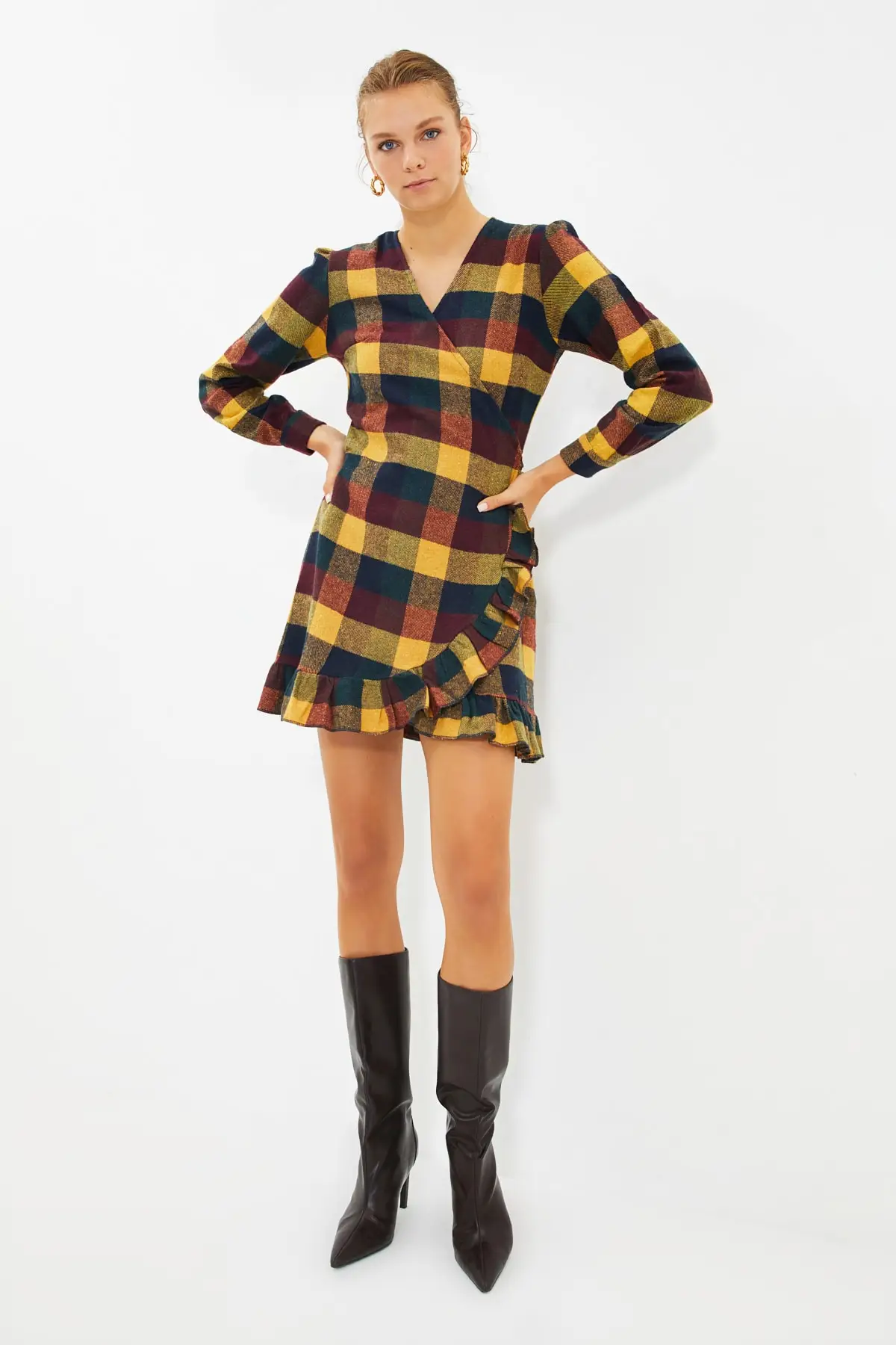 

Trendyol Plaid Double Breasted Dress TWOAW22EL1628