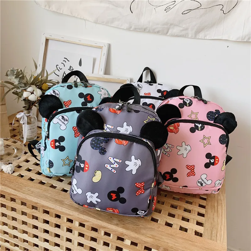 Disney cartoon Backpack  Boys Girls Mickey Mouse Kindergarten School Bags Kids Small bag