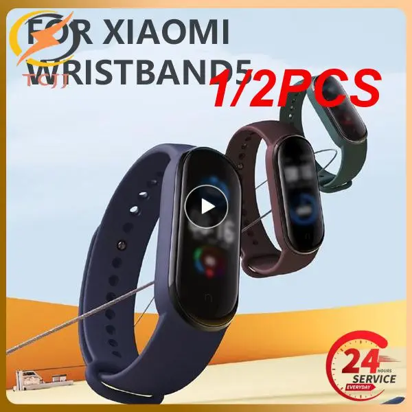 

1/2 шт., силиконовый сменный ремешок для браслета Mi Band 5