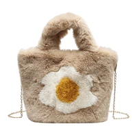 soft faux rabbit s hair handbags women winter cute ladies hand bag female purses plush small brand designer casual tote bag