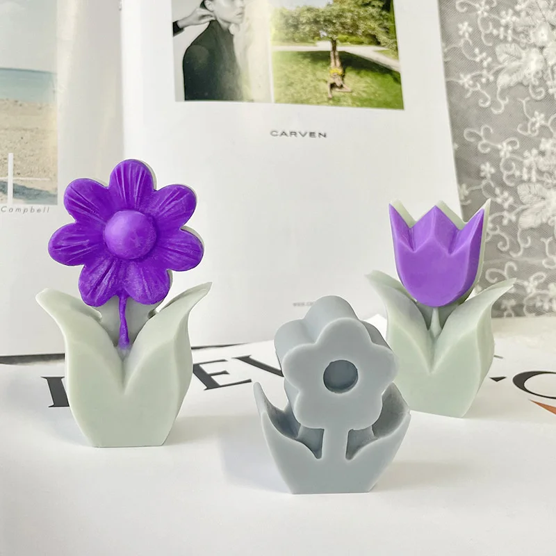 

Фиолетовые цветочные формы для ароматерапии свечи «сделай сам», капли для мыла ручной работы, домашние декоративные нестандартные свечи, в...