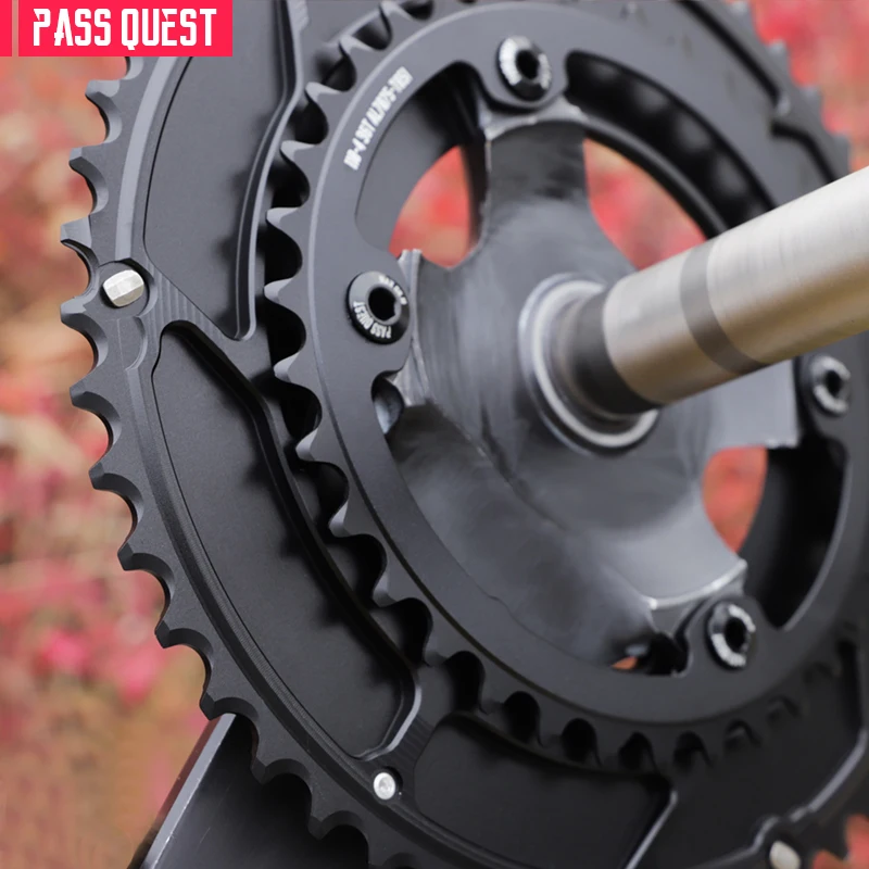 Фото Велосипедная цепная звездочка 110 BCD Crank PASS QUEST для R7100 R8100 R9200, 48-35T до 56-42T №4