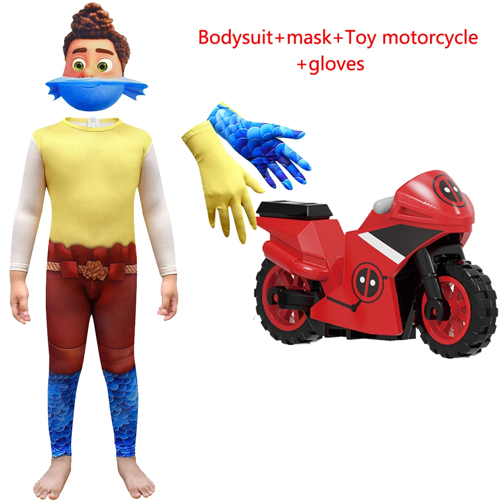 

Костюм Альберто, морской монстр, косплей, рыба, монстр, Детский костюм, костюм на Хэллоуин для мальчиков, костюм люки, игрушка, мотоцикл, Хэлл...