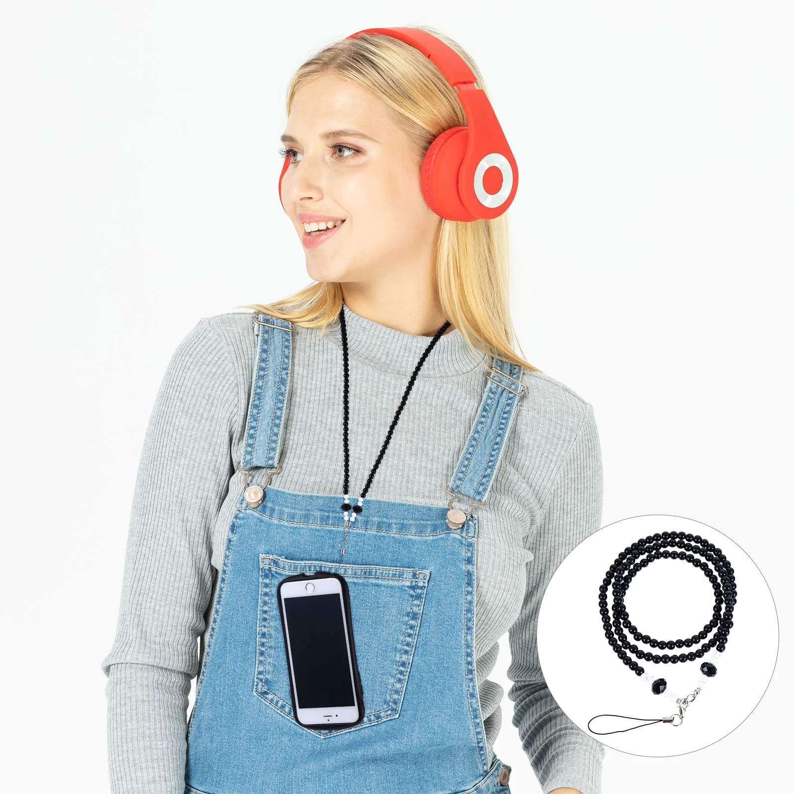 

Lanyard Necklace Cell Holder Strap Charm Charms Mobile Hanging Crystal Id Badge Chain Key Neck Lanyards Ropes Beads Convenient