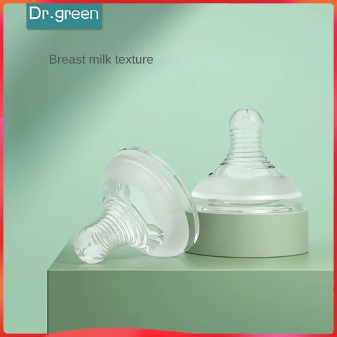 Dr.Green с широким горлышком S/M/L/перекрестное отверстие, бутылочка для сосков, безопасный силиконовый материал, мягкая текстура, подходит для детей 0-3 лет
