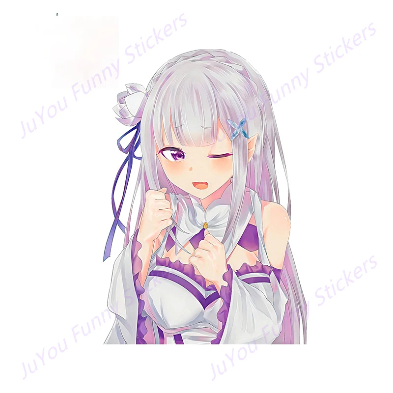 

JuYou Funny Stickers Exterior Accessories for Cute Waifu Emilia Car Sticker Auto Bumper Window Stickers Vinyl Car Wrap Decal