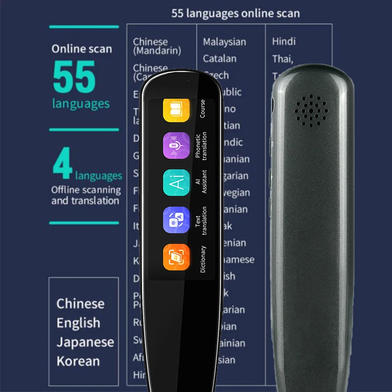 

Online 112 Languages Translation Scanning Translator Smart Instant Voice Photo Translation Pen 2.86" Touch Screen