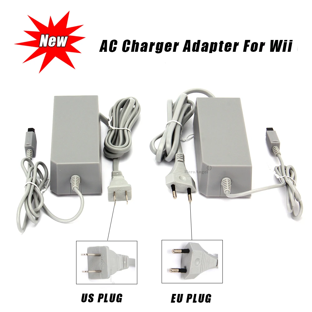 US/EU Plug 100-240V DC 15V 5A Home Wall Power Supply AC Charger Adapter Cable Adaptor for Nintendo Wii Game Console Host
