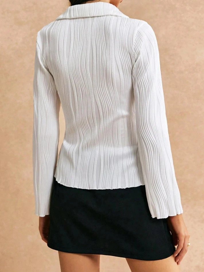 Женские блузки осень-зима 2024 новейшие однотонные облегающие футболки с откидным