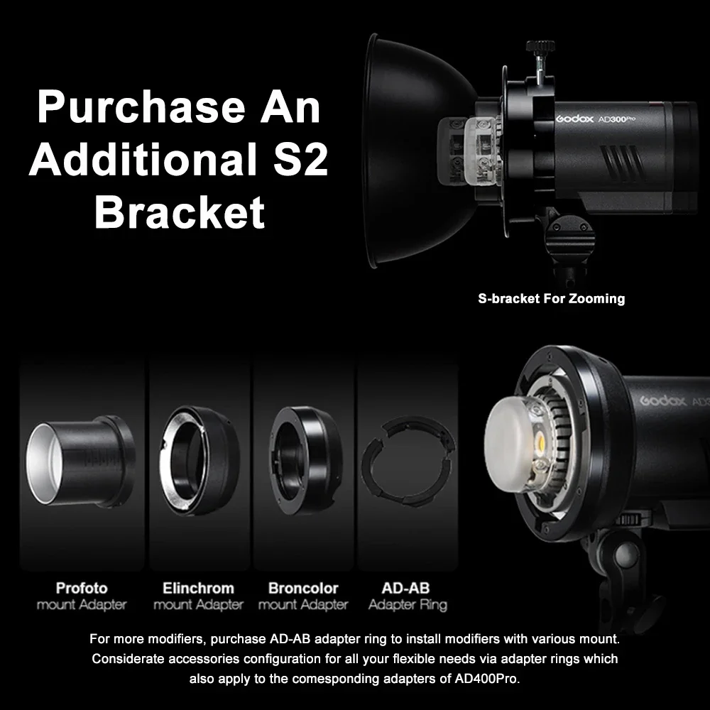 Внешняя вспышка Godox AD300Pro 300Ws TTL 2 4G 1/8000 HSS для Canon Nikon Sony Fuji Olympus Pentax триггера X3