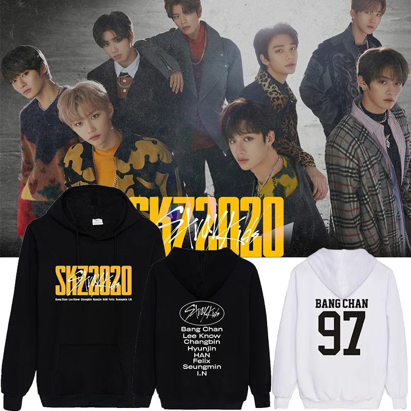 

Stray Kids Fleece Hoodies Sweatshirt SKZ2020 Streetwear HAN BANG CHAN CHANGBIN FELIX SEUNGMIN HYUNJIN LEE KNOW Loose Hoodie Male