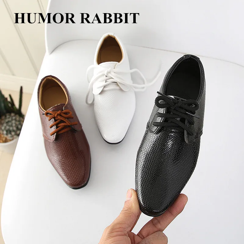 Boys Leather Shoes Kids Flats Lace-up Children Wedding Shoes Toddlers Boy & Big Boys Fashion for Party Wedding Formal Occasions