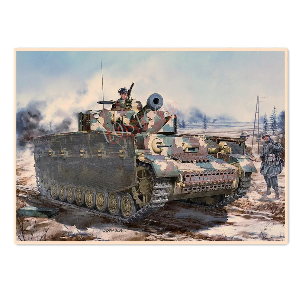 

Deutsche Reichs Tanks Vintage Kraft Paper Posters & Prints WW II Panzer Armored Picture Wall Art Painting Military Wall Chart