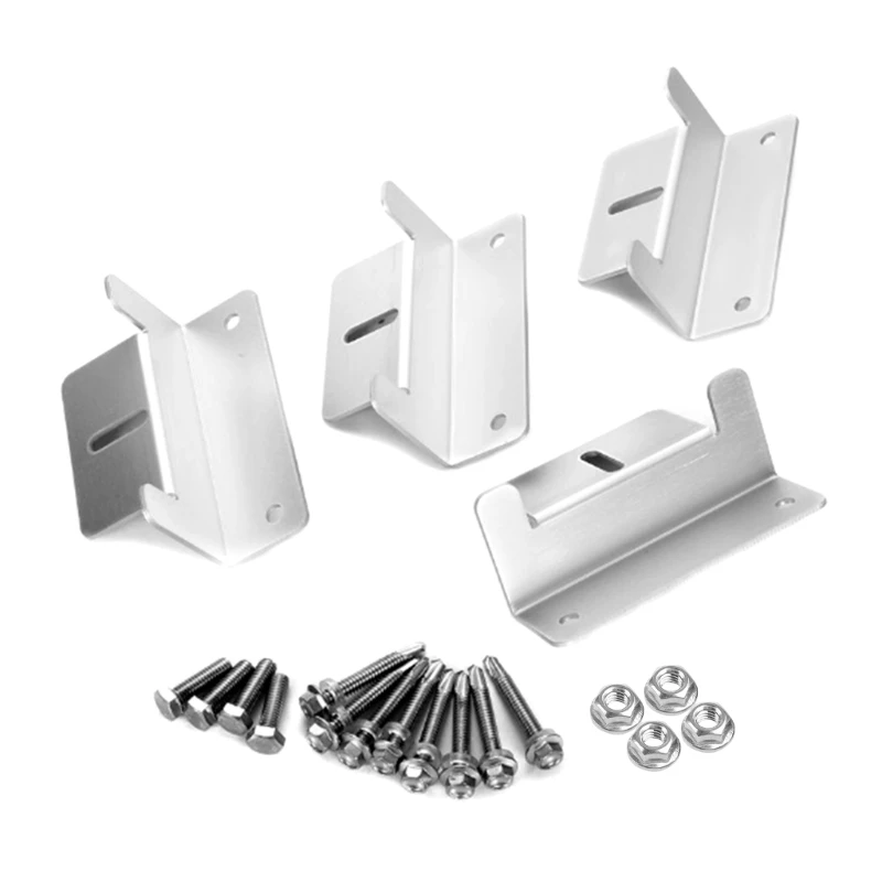 

4 Pcs Solar Panel Mounting Brackets with Nuts and Bolts Set Aluminium Alloy Z Shape Brackets Roof Solar Panel Holder