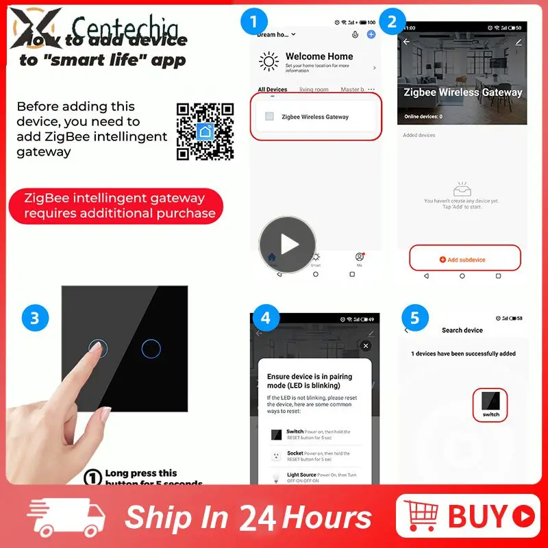 

1/2/3/4 Gang Voice Control Touch Sensor Tuya Wireless Wall Switch Smart Life Zigbee Smart Light Switch Samrt Home 1/2/3 Gang