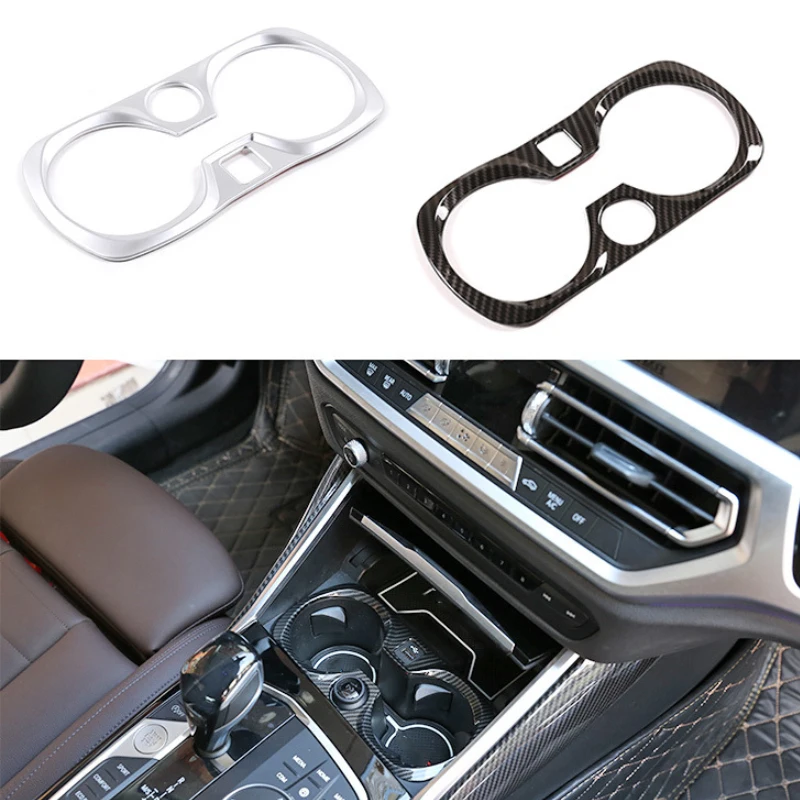 

Car Central Console Armrest Water Cup Holder Decoration Frame Cover Trim For BMW 3 Series G20 G28 Interior ABS Sticker 2020-2022