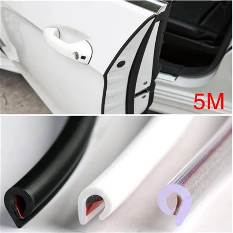 

5m U Type Universal Car Door Edge Rubber Scratch Protector Moulding Strip Protection Strips Sealing Anti-rub DIY Car-styling