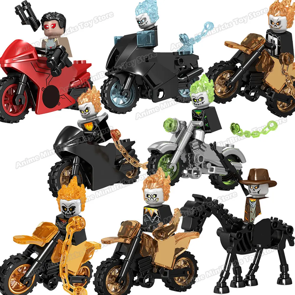 Disney Bricks Motorcycle Buliding Blocks Rider Bricks Movie Action Figures Kids Toys Anime Model Assembly Toy Children Gifts